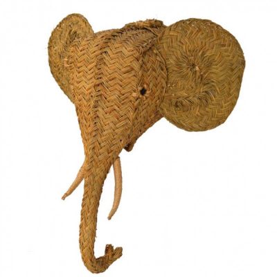 Elefante de esparto trenzado a mano Elefante de esparto elaborado artesanalmente a mano