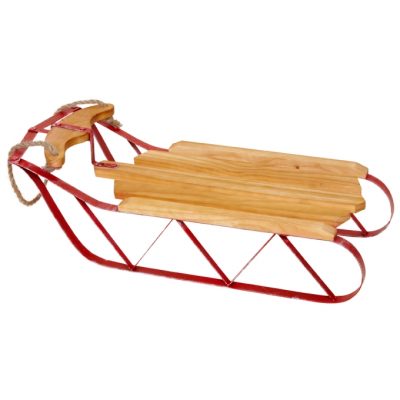 Trineo de madera rojo Trineo de madera rojo elaborado artesanalmente a mano