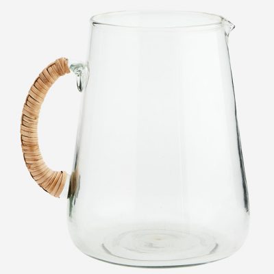 Jarra cristal bambu Jarra de cristal y bambu elaborada artesanalmente a mano