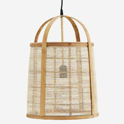 Lampara de bambú y lino natural Lampara artesanal de bambú y lino natural.Lamparas artesanales