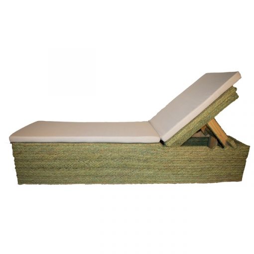 Tumbona de esparto con colchoneta