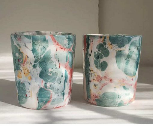 Vaso pintado a mano Aguas