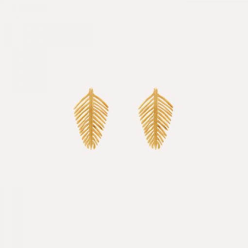 Pendientes hoja dorada