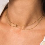 Choker doble cadena aro. Joyeria de diseño