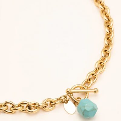 Collar eslabones con piedra natural azul Collar eslabones piedra natural azul