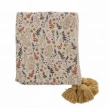 Manta artesanal hojas y flores