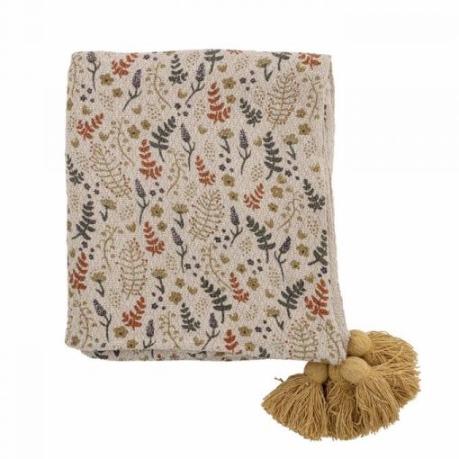 Manta artesanal hojas y flores